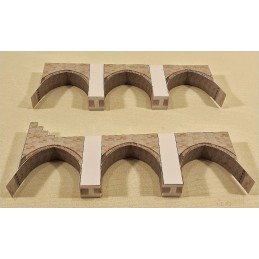 Maquette du Pont Médiéval de Valentré à Cahors (46). Collage arches.