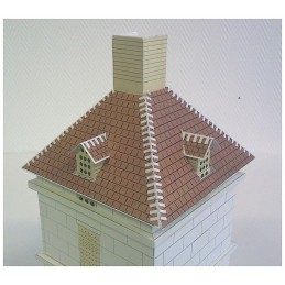 Montage toit supérieur Maquette du Pigeonnier carré de Caylus (82)
