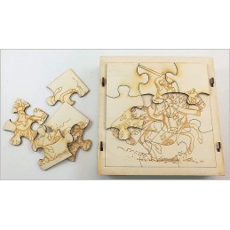 Maquette Boite Puzzle - Modèle Chevalier 9 pièces