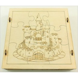 Maquette Boite Puzzle - Modèle Château-Fort 9 pièces.