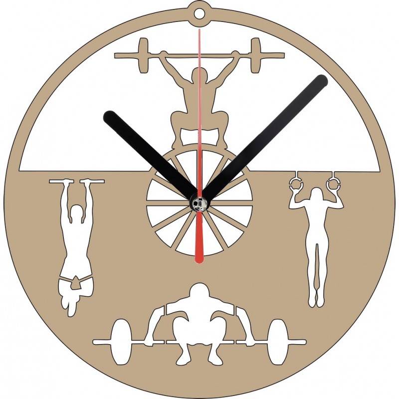 Horloge Murale Passion CrossFit. Teinte Bois Naturel