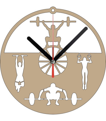 Horloge Murale Passion CrossFit. Teinte Bois Naturel