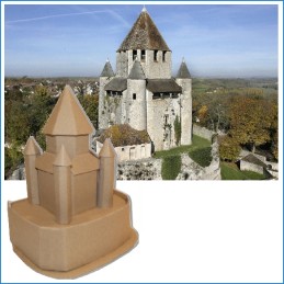 Maquette de la Tour César de Provins (77) - Version carton prédécoupé.