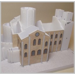 Maquette de l'Abbatiale Sainte Foy à Conques (12) - Montage murs Maquette