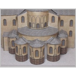 Maquette de l'Abbatiale Sainte Foy à Conques (12) - Vue arrière Maquette