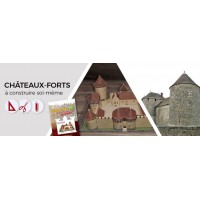 Maquette Chateau Fort. Maquette Moyen Age. Carton & Bois